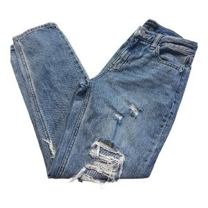 Aeropostal Distressed Mom Jeans Blue Denim – Size 00